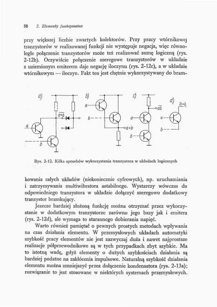 58 2. Elementy funkcjonalne przy większej liczbie zwartych kolektorów.