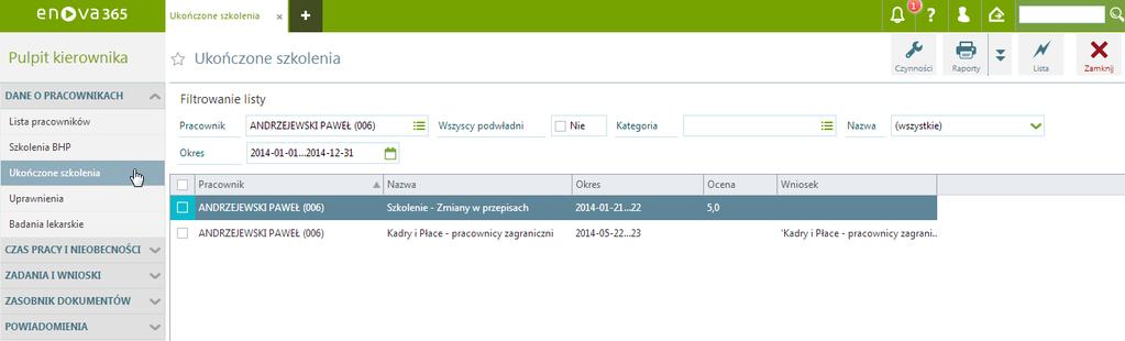 Aby kierownik nie był możliwy do wyboru we wskazanym filtrze należy w konfiguracji systemu Narzędzia/Opcje/enovaNet/Kadry NET ustawić parametr 'Widoczne dane kierownika w pulpicie kierownika': NIE.