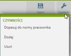 Zaznaczenie parametru "Tak" spowoduje, że w filtrze "Pracownik" będą możliwi do wyboru wszyscy podwładni kierownikowi pracownicy. U w a g a!