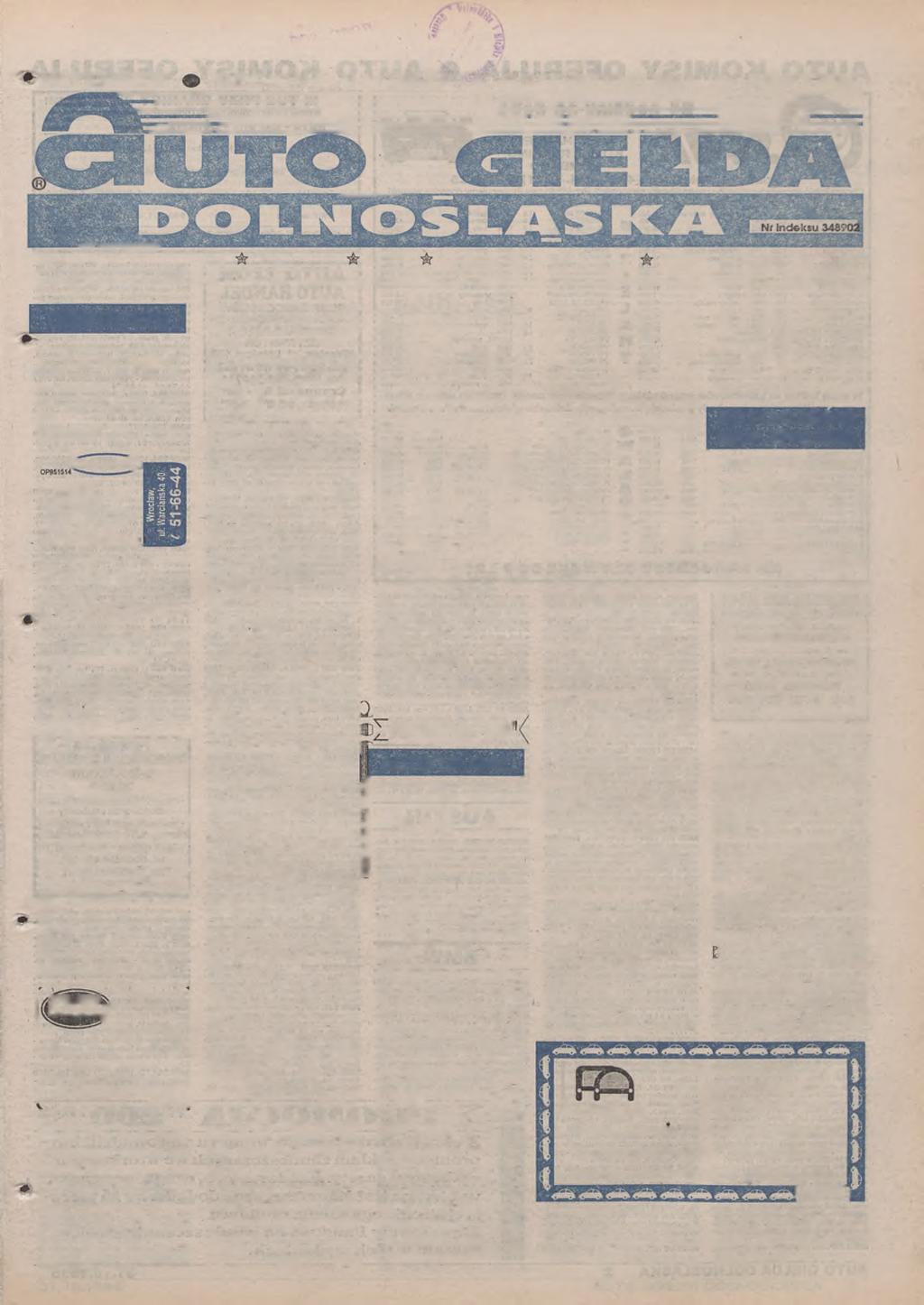 W T O R E K REGIONALNA GAZETA OGŁOSZENIOWA m P IĄ T E K Wrocław & Jelenia Góra Wałbrzych Lubin Legnica & Zielona Góra Kalisz i t Leszno iz Opole Nr 69 (210,