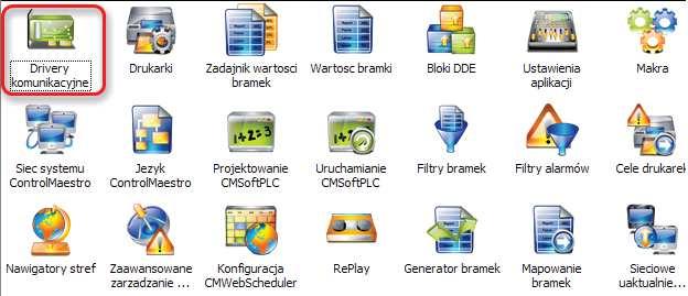 Konfiguracja drivera komunikacyjnego sterownikami PLC stacjami sieciowymi. producentów.