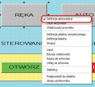 Definiowanie aktywatorów Aktywatory, przyciski oraz su Kroki przy definiowaniu aktywatora: rysowania). Rys. 64.