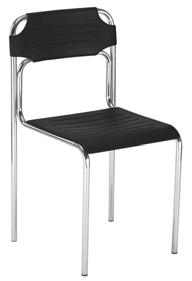 4. Krzesło KS Głębokość siedziska 430 mm, Szerokość siedziska 400 mm Podstawa metalowa cztery nogi, spawana z rurek stalowych chromowanych. Nogi zakończone korkami z pcv.
