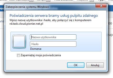 Dwuetapowe Podłączanie Do Maszyny Wirtualnej Kliknij akcję "ekranik", uruchom zdalny pulpit