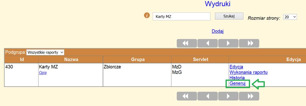 1. Generowanie Karty MZ-11 W celu wygenerowania Karty Mz-11