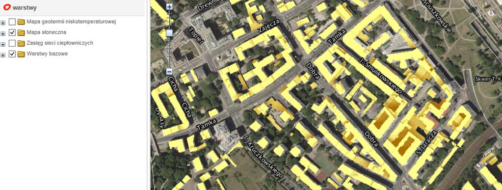 Próba budowy katastru słonecznego na obszarze miasta Zielona Góra 327 Rys. 7. Słoneczny kataster Warszawa [12] Fig. 7. Solar cadastre Warsaw [12] Rys. 8. Słoneczny kataster Boston [13] Fig. 8. Solar cadastre Boston [13] 4.