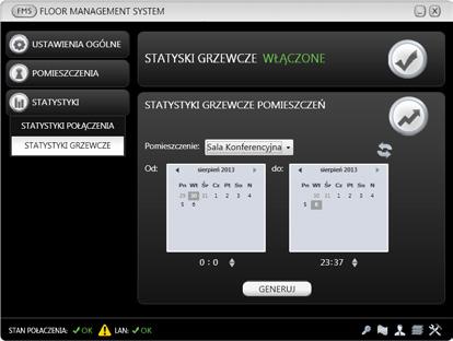 9.14. STATYSTYKI SYSTEMU Oprogramowanie Floor Management System umożliwia podgląd