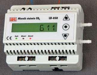 ELEKTRONIKA LABORATORYJNA Sp.J. ul. Herbaciana 9, 05-816 Reguły tel. (22) 753 61 30 fax (22) 753 61 35 email: info@label.pl http://www.label.pl LB-850A/B Miernik stężenia CO2 wersja 2.