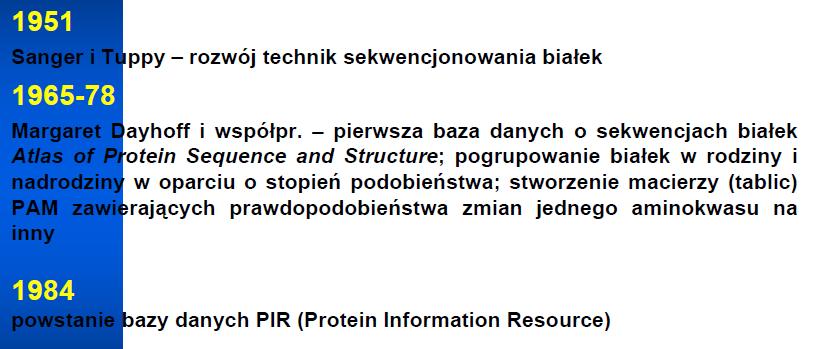 Kiedy powstały pierwsze biologiczne bazy danych?