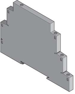 from 12 to 275 VAC or from 0 to 35V DC Napięcie izolacji wejście-wyjście 2500V - 2500V Modele AC z ochronnym fi ltrem RC RC fi lter protection for AC models Listwa 20-zaciskowa do połączeń