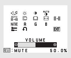 2/RESET Niewidoczne na ekranie Widoczne na ekranie Wybieranie ikony Widoczne na ekranie Regulacja funkcji Wyświetlenie menu ekranowego. Wyświetla menu ekranowe i wybiera ikonę funkcji.