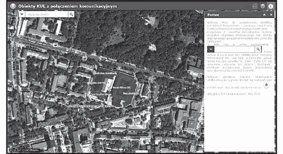 (Ryc. 2) wykorzystującej platformę ArcGIS Online (dostęp pod linkiem http://sip-kul.maps.arcgis.com). Ryc. 2. Strona startowa Systemu Informacji Przestrzennej KUL (rycina M.