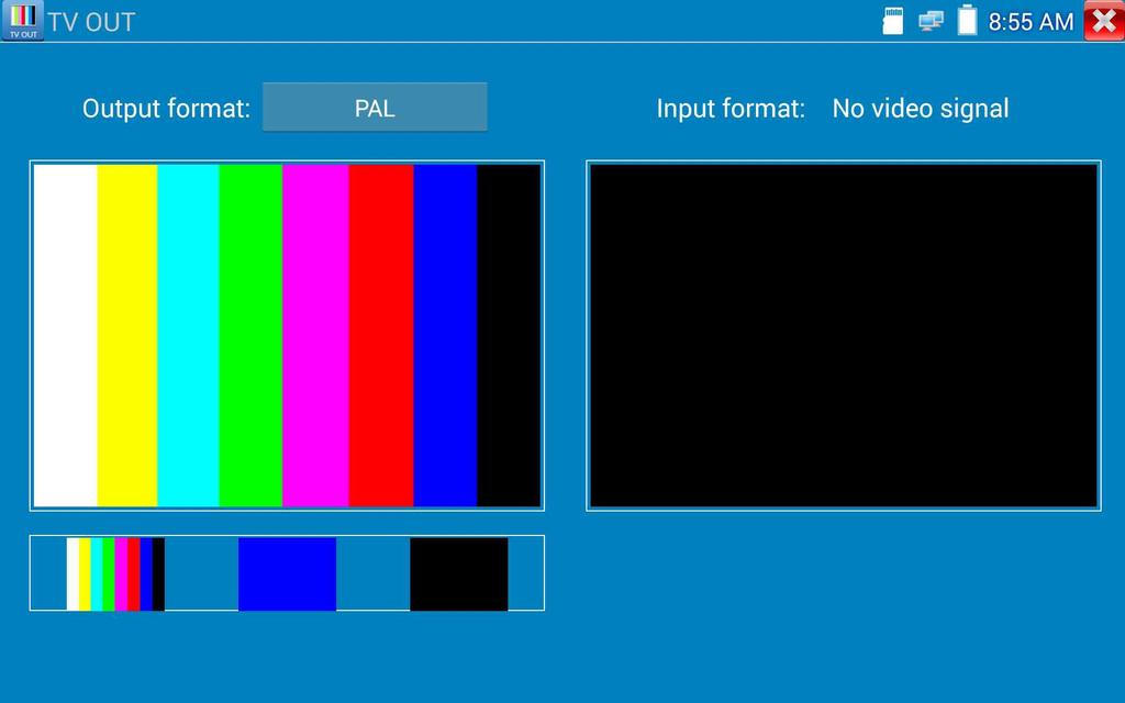 Test przejścia obrazu. Jest to test optycznego nadajnika i odbiornika obrazu oraz przewodu wideo.