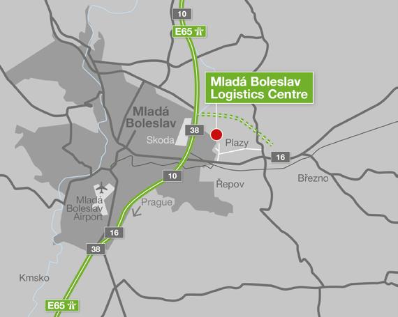 Goodman Mladá Boleslav Logistics Centre Tereny pod planowaną inwestycję magazynową + + Do 35 000 m 2 powierzchni magazowych klasy A dostępnych do natychmiastowego wybudowania + + Idealne miejsce do