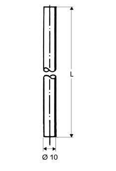 48 707 06 99 Rurka miedziana Ø 10 Obustronnie gładka Długość 300 mm, chrom, JW 20, ciężar: 0,06 kg/szt.