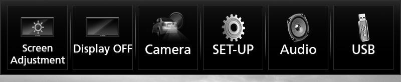 Inne Komponenty Zewnętrzne Front Camera Mirror Image (DDX9717BTS) Jeśli wybrano [ON] dla [Dashboard Camera /Front Camera]. ON: Wyświetla lustrzane odbicie widoku z przedniej kamery.