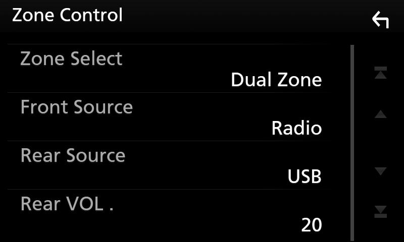 Sterowanie dźwiękiem 5 Dotknij [Dual Zone]. Sound Effect Można ustawiać efekty dźwiękowe. 1 Naciśnij przycisk [MENU]. hhzostanie wyświetlone menu podręczne. 2 Dotknąć [Audio].