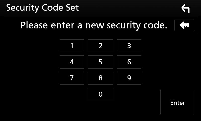 1 Naciśnij przycisk [MENU]. hhzostanie wyświetlone menu podręczne. 2 Dotknąć [SETUP]. hhwyświetlony zostanie ekran Menu SETUP (Menu programowania). 3 Dotknij [Security].