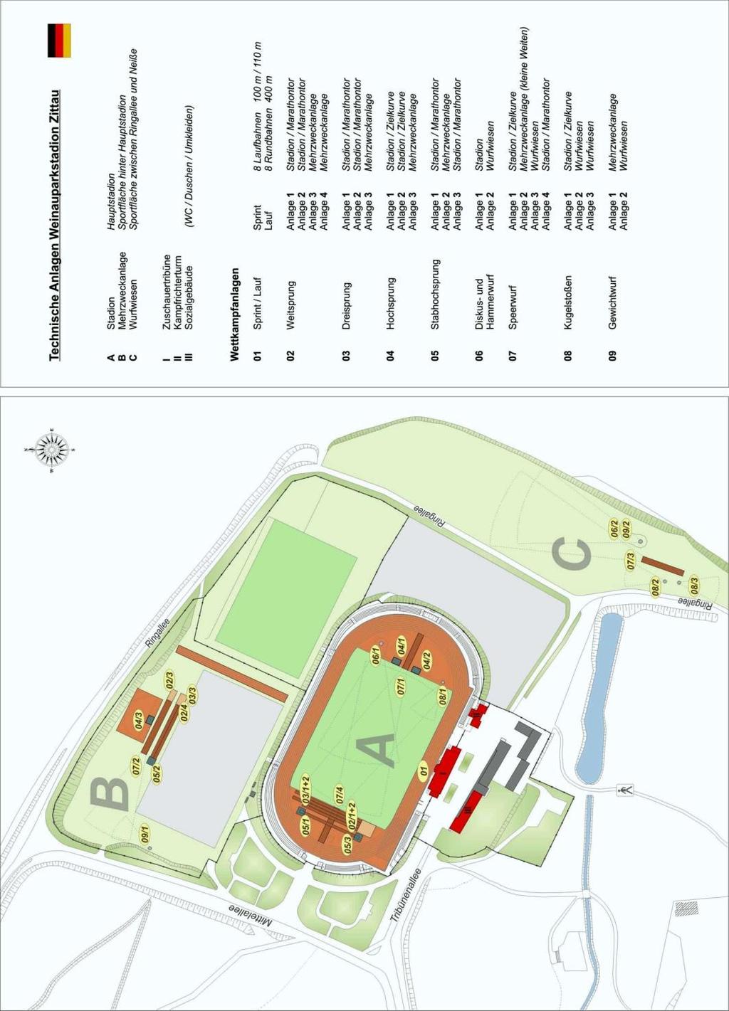 PLAN STADIONU Jeżeli w skoku w dal będzie startowało więcej niż 15 zawodników w jednej grupie wiekowej, skoki będą przeprowadzane równolegle na dwóch