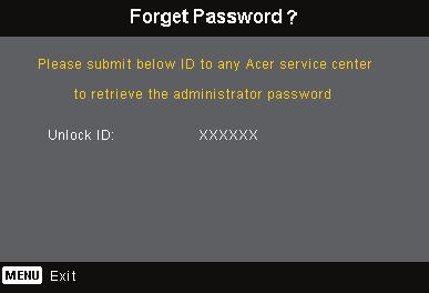 Elementy sterowania Management (Zarządzanie) (tryb Computer/ Video) Jeśli administrator zapomni hasła Administrator Password (Hasło administratora), w celu jego odzyskania należy wykonać następujące