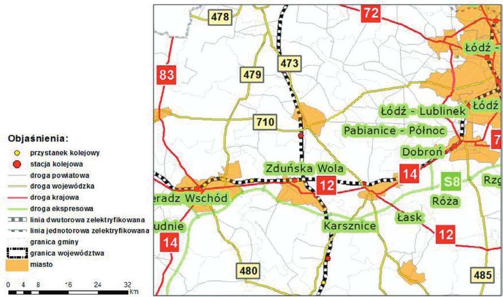 Transport miejski i regionalny 10 2015 E 65 (nr 4 i 9), magistrala węglowa Śląsk Porty linia EC 65 (nr 131) oraz międzynarodowa droga kołowa E 75 (autostrada A1).
