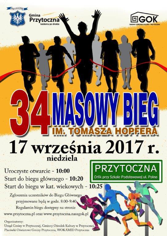 Wójt Gminy Przytoczna Bartłomiej Kucharyk ma zaszczyt zaprosić Państwa do udziału w XXXIV Masowym Biegu im.