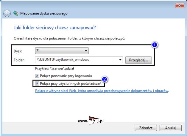 37 (Pobrane z slow7.pl) Kliknięcie Zakończ wymusi wywołanie okna w którym podamy poświadczenia użytkownika.