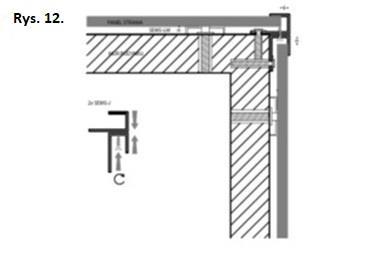 Opcjonalne zastosowanie 2 listew wykończeniowych SEMS-J do wykonania narożników (rys.12).