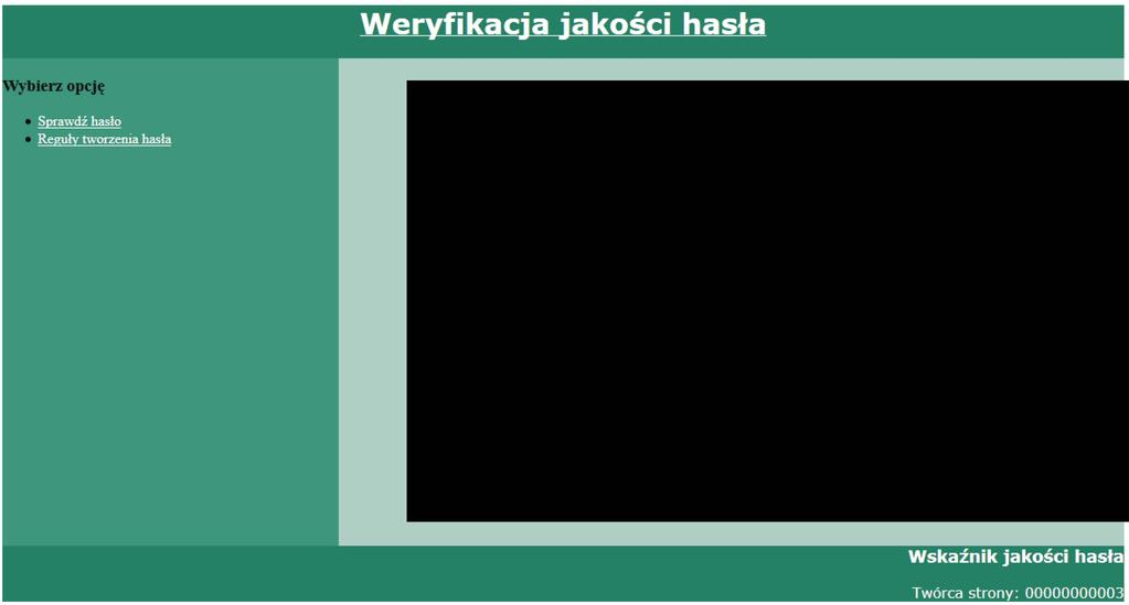 Witryna internetowa Witryna internetowa składa się z trzech podstron: index.html, sprawdz.html i reguly.html. Strony mają wspólny szablon zgodny z rysunkiem 2. Oto szablon witryny.