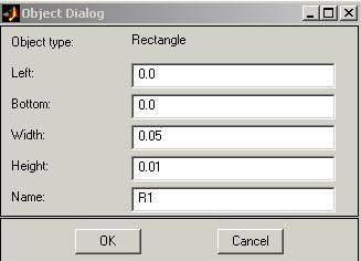 poiterm na narysowany prostokt i klikajc dwukrotnie lewym przyciskiem myszy wpisa w polu [Object Dialog] współrzedne lewego dolnego i