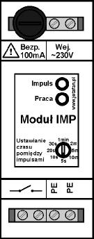 1. Opis ogólny Urządzenie służy do generowania impulsów co zadany czas od momentu pojawienia się napięcia zasilającego. Wygenerowanie impulsu polega na zwarciu zestyków przekaźnika na czas około 0.