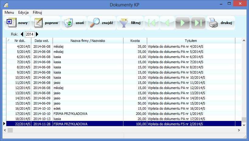 SOSPA System Obsługi SPA_ j 9.4.2. Wyszukiwanie zobowiązań z kart. Wyszukuje żądane zobowiązanie na podstawie zadanego ciągu znaków (np. daty transakcji). 9.4.3.