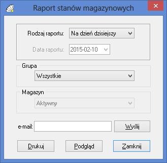 SOSPA System Obsługi SPA 10.10. RAPORT STANÓW MAGAZYNOWYCH Raport stanów magazynowych pozwala na wydruk listy towarów wraz z ilościami i jednostkami miary, bez rozbicia na różne ceny zakupu.