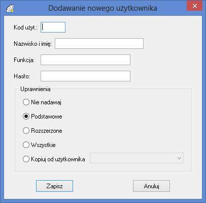 SOSPA System Obsługi SPA_ j Rys. 79. Dodawanie nowego użytkownika. 11.5.2. Edycja danych użytkownika.