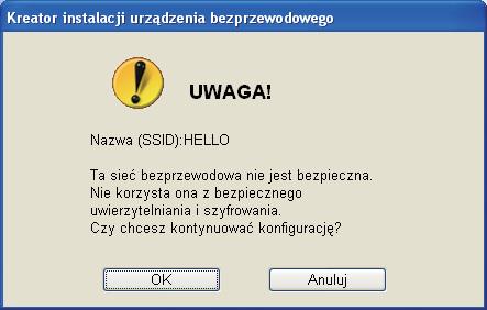 komunikacji. Następnie kliknij przycisk Odśwież. Jeżeli punkt dostępowy ustawiono w taki sposób, aby nie wysyłał SSID możesz go dodać ręcznie klikając przycisk Dodaj.