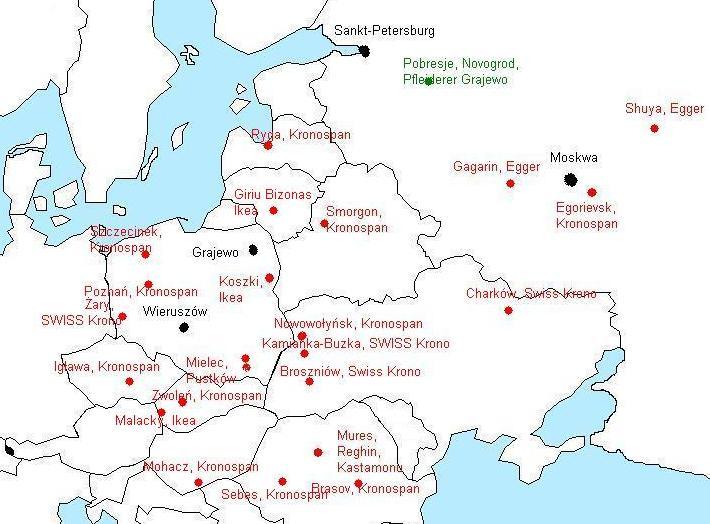 SPRZEDAŻ ROSYJSKICH AKTYWÓW Podstawowe informacje W Rosji (okręg Novogrod pomiędzy Petersburgiem a Moskwą) Pfleiderer Grajewo posiada 2 spółki: Pfleiderer OOO (84,2% udziałów, reszta EBOR udziały za