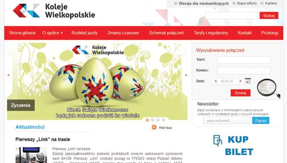 www.koleje-wielkopolskie.com.pl W serwisie Kolei Wielkopolskich rozmieszczenie i zawartość tekstowa nagłówków nie oddaje logicznej struktury informacji.