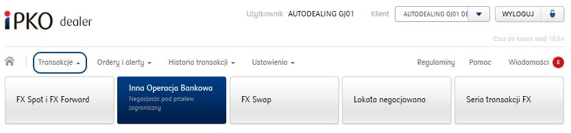 Na podstawie powyższego Orderu została wygenerowana transakcja wymiany walut widoczna w poniższej historii: 3.9.