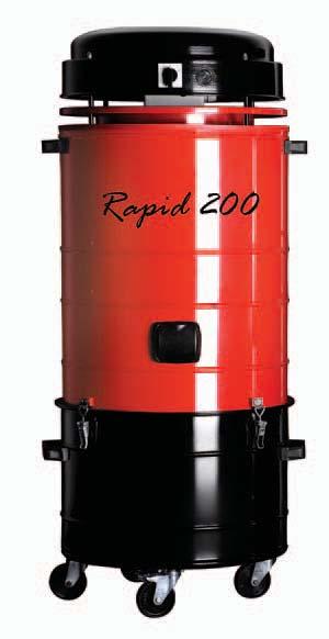 Zastosowanie RAPID VAC 200 należy do grupy wysokopróżniowych urządzeń filtracyjnych. Jest przeznaczony do odciągania i filtracji rozmaitego rodzaju pyłów suchych.