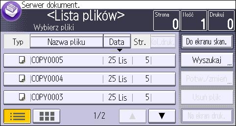 Drukowanie zapisanych dokumentów Drukowanie zapisanych dokumentów Umożliwia drukowanie dokumentów zapisanych na serwerze dokumentów.