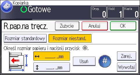 3. Kopia Kopiowanie na koperty W tym rozdziale opisano sposób kopiowania na koperty o standardowych i niestandardowych rozmiarach.