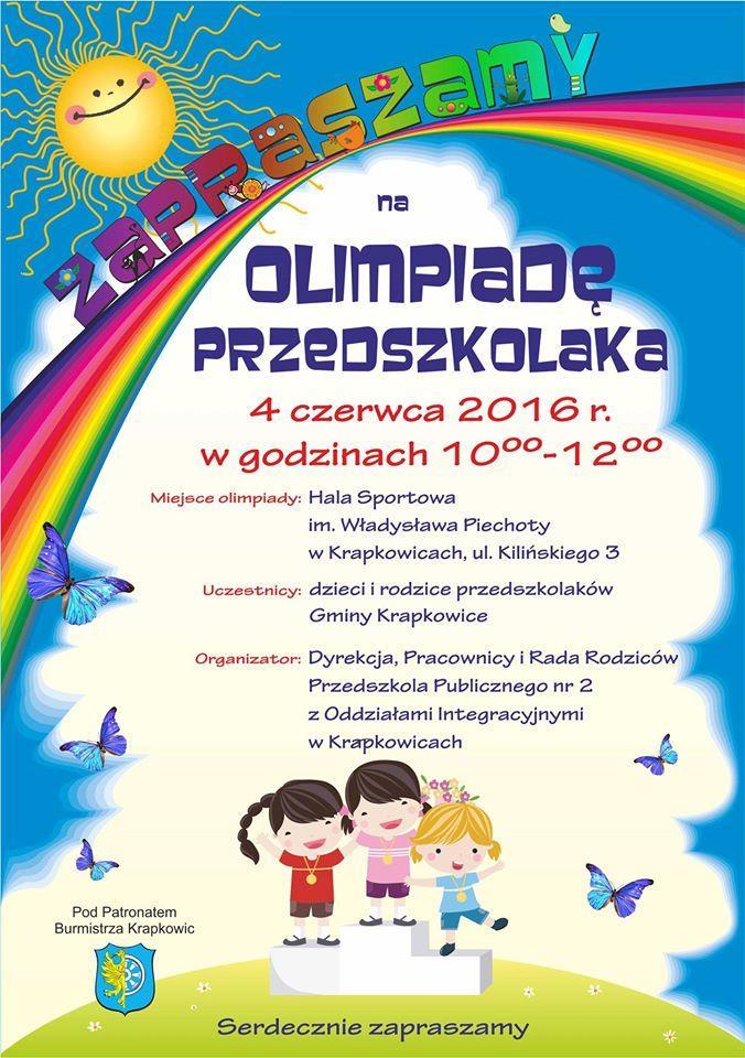 4 czerwca Olimpiada Przedszkolaka Skrzaty z gminy Krapkowice na start, czyli Olimpiada Przedszkolaka.