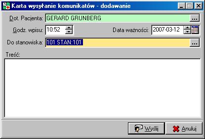 Użycie przycisku Wyślij powoduje przesłanie wiadomości do wskazanego stanowiska. Rys. 11. Okno: Ustawienia poczekalni. 8.