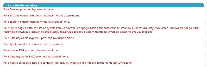 Należy wówczas uzupełnić brakujące dane i ponownie zapisać wniosek przyciskiem Zapisz. Jeżeli uda nam się zapisać wniosek to trafi on na listę wniosków jako szkic.