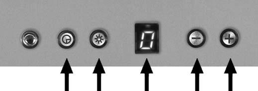 Obsługa panelu sterowania okapu: ASTOR Działanie okapu jest kontrolowane za pomocą elektronicznego przełącznika zespolonego: T L LCD + Przyciski i służą do uruchomienia / wyłączenia wentylatora okapu