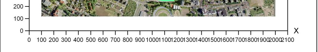 Najwyższa wartość stężeń średniorocznych występuje w punkcie o współrzędnych X = 700 Y = 600 m, wynosi 0,3898 i nie przekracza wartości dyspozycyjnej (D a -R)= 1000 µg/m 3.