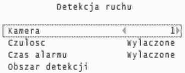 3.4 Detekcja ruchu Ustawienia wideo detekcji dla poszczególnych kamer: Kamera wybierz edytowany kanał wideo, Czułość określ poziom czułości (1 wartość najniŝszej czułości),