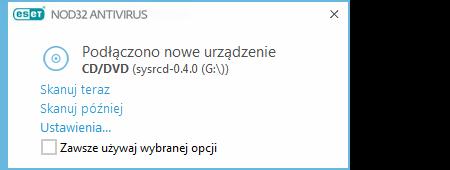 Jeśli komputer wykazuje objawy zainfekowania szkodliwym oprogramowaniem, na przykład działa wolniej lub często przestaje odpowiadać, zalecane jest wykonanie następujących czynności: Otwórz ESET NOD32