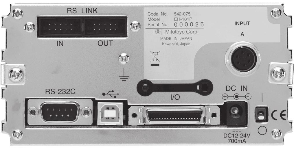 Wyjście USB MITUTOYO SENSORPAK Wyjście analogowe Wprowadzanie granic tolerancji 542-71D 542-73D Obudowa zgodna z DIN (144 x 72 mm) i montaż panelowy ułatwiają integrację systemu.