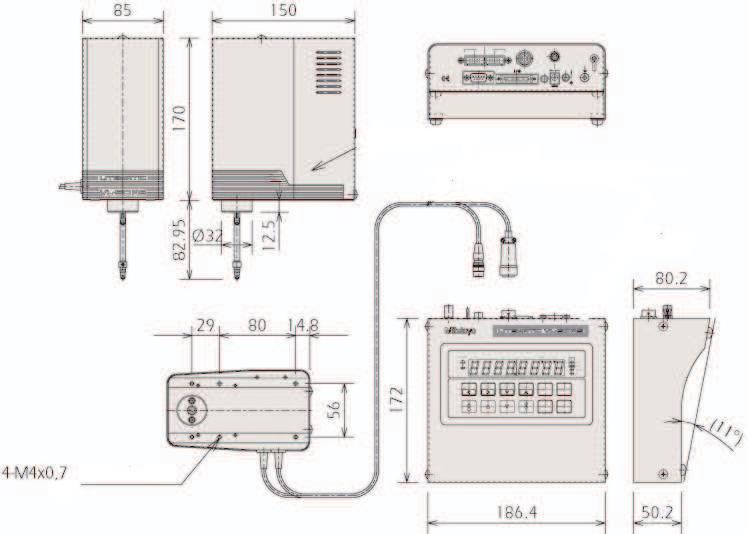 Dokładność Typ 318-226D,1 N (1 gf) (,5 + L/1 µm) L = Wysokość pomiaru VL-5S-B 318-227D,15 N (15 gf) (,5 + L/1 µm) L = Wysokość pomiaru VL-5S-15-B 318-228D 1 N (12 gf)